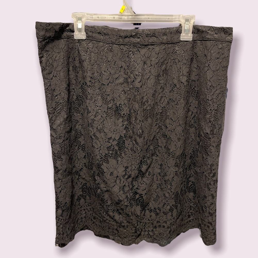 Straight Black Lace Skirt